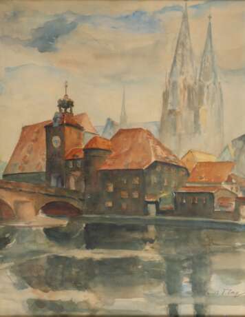 Steinerne Brücke und Brückturm in Regensburg - photo 1 Steinerne Brücke und Brückturm in Regensburg - photo 1