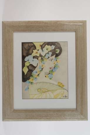 A. Kefer, Dame mit floralem Schmuck - Foto 2 A. Kefer, Dame mit floralem Schmuck - Foto 2