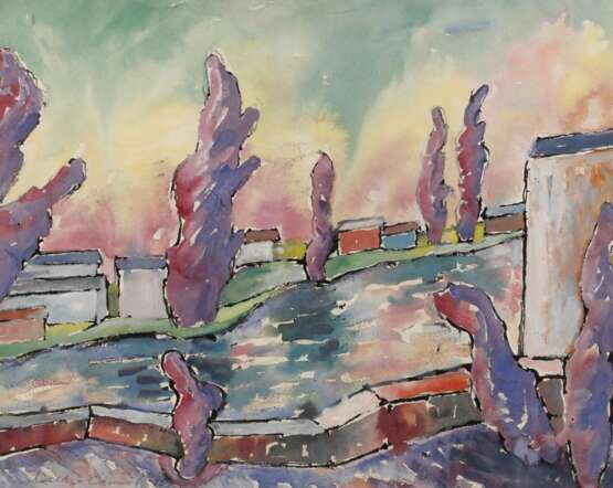 Erwin Schoultz-Carrnoff, Französische Landschaft - photo 1 Erwin Schoultz-Carrnoff, Französische Landschaft - photo 1