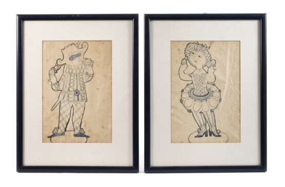Bjørn Wiinblad, attr., Harlekin und Colombina - photo 1 Bjørn Wiinblad, attr., Harlekin und Colombina - photo 1