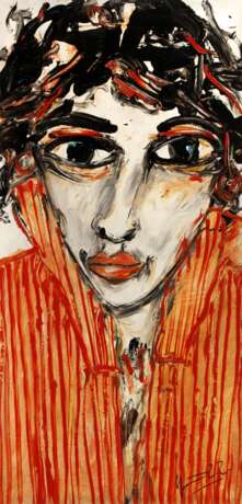 Jean Schmiedel, Frau mit rotgestreifter Bluse - photo 1 Jean Schmiedel, Frau mit rotgestreifter Bluse - photo 1