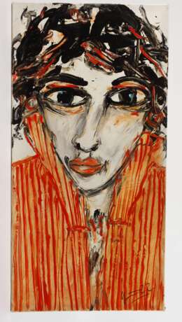 Jean Schmiedel, Frau mit rotgestreifter Bluse - photo 2 Jean Schmiedel, Frau mit rotgestreifter Bluse - photo 2