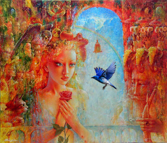 “Fragile of the Dream_Blue Bird Story” Canvas Oil paint Surrealism Mythological 2014 - photo 1
