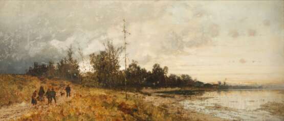 Karl Heffner, attr., Herbstliche Seelandschaft - Foto 1 Karl Heffner, attr., Herbstliche Seelandschaft - Foto 1