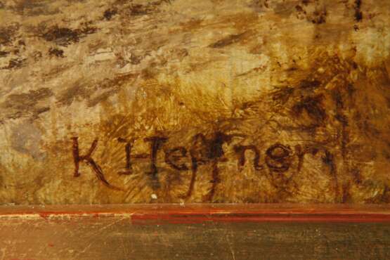 Karl Heffner, attr., Herbstliche Seelandschaft - Foto 3 Karl Heffner, attr., Herbstliche Seelandschaft - Foto 3