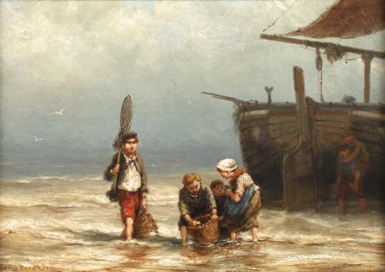 Jan Hermann Barend Koekkoek, Fischer am Strand - photo 1 Jan Hermann Barend Koekkoek, Fischer am Strand - photo 1