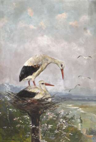 Moritz Müller-München, Störche im Nest - photo 1