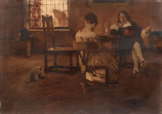 Wilhelm Schreuer, Galante Szene im Interieur - photo 1 Wilhelm Schreuer, Galante Szene im Interieur - photo 1