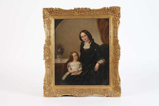 Biedermeierliches Portrait mit Frau und Kind - photo 2 Biedermeierliches Portrait mit Frau und Kind - photo 2