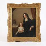 Biedermeierliches Portrait mit Frau und Kind - photo 2