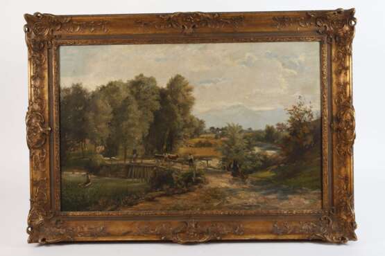 Süddeutsche Sommerlandschaft mit Fluss - photo 2 Süddeutsche Sommerlandschaft mit Fluss - photo 2