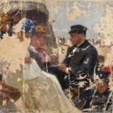 Gemäldefragment mit Strandszene - Foto 1