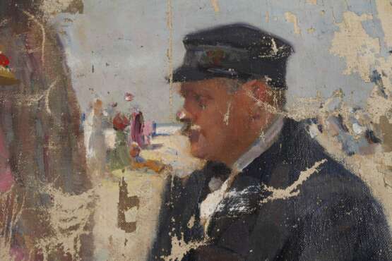 Gemäldefragment mit Strandszene - Foto 5 Gemäldefragment mit Strandszene - Foto 5