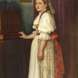 Josef Bárta, Mädchen mit Tracht im Interieur - Foto 1