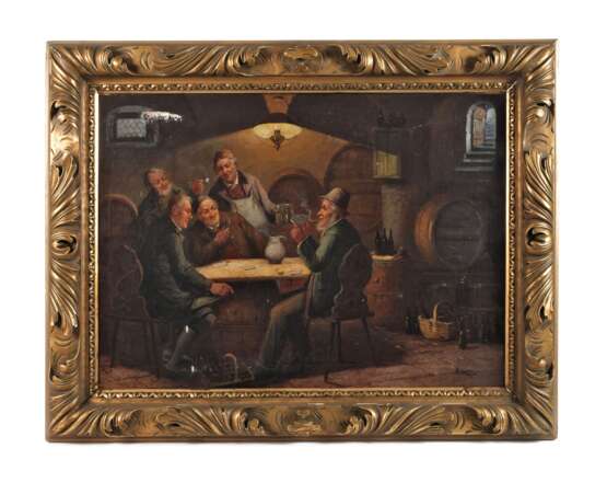 Constant Byon, attr., Kartenspieler im Weinkeller - photo 1 Constant Byon, attr., Kartenspieler im Weinkeller - photo 1