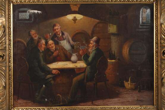 Constant Byon, attr., Kartenspieler im Weinkeller - photo 2 Constant Byon, attr., Kartenspieler im Weinkeller - photo 2