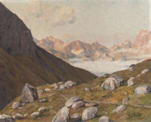 Robert Franz Curry, Sonnige Hochgebirgslandschaft 