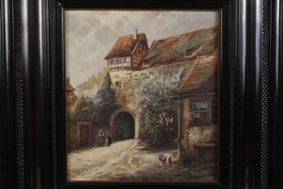 Max Herterich, attr., Kleinstadtidyll Rothenburg - photo 2 Max Herterich, attr., Kleinstadtidyll Rothenburg - photo 2
