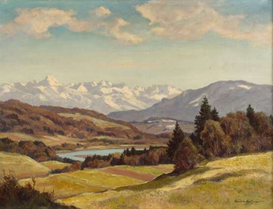 Karl Maria Lechner, Vorgebirgslandschaft mit Fluss - photo 1