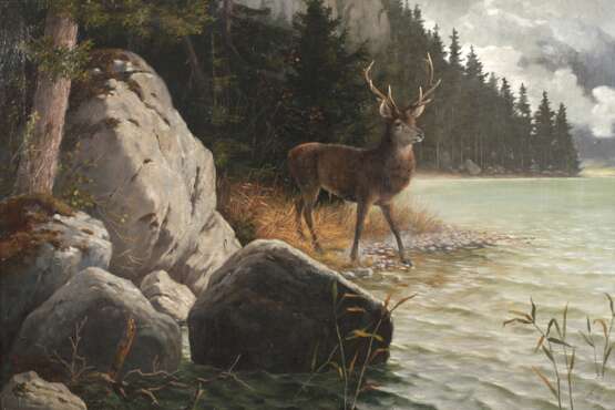 Ludwig Paulus, attr., Hirsch am Wasser - фото 1