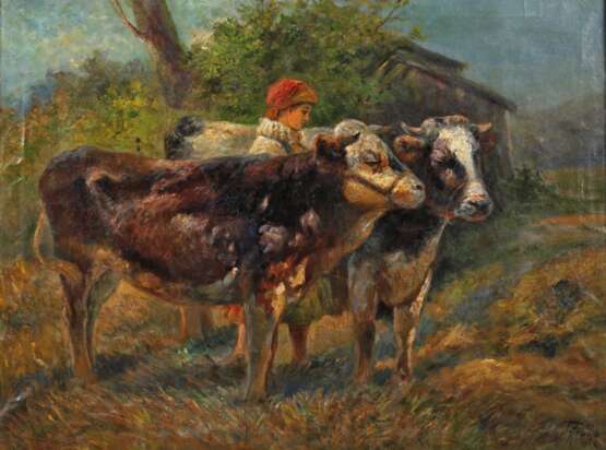 Gustav Prucha, Hirtin mit Kühen - фото 1 Gustav Prucha, Hirtin mit Kühen - фото 1
