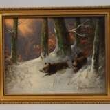 Otto Scheuerer, Wildschweine im Winterwald - Foto 2