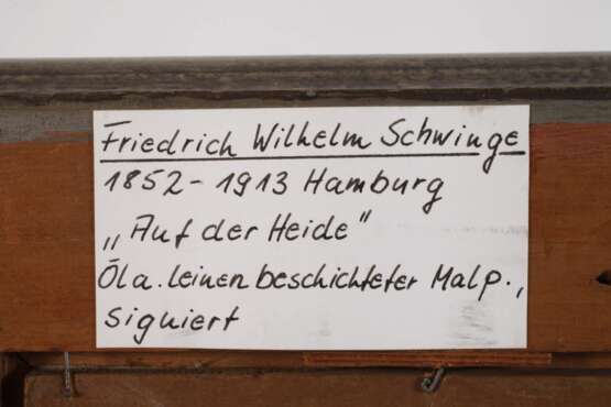 Friedrich Wilhelm Schwinge, attr., "Aus der Heide" - Foto 4 Friedrich Wilhelm Schwinge, attr., "Aus der Heide" - Foto 4