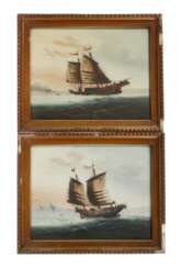 Paar Schiffsbilder China