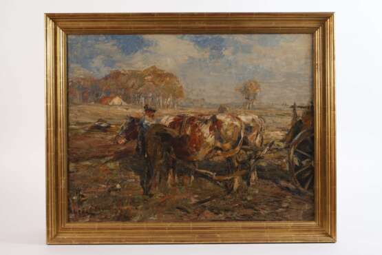 Piet Leysing, Bauer mit Ochsen bei der Feldarbeit - photo 2
