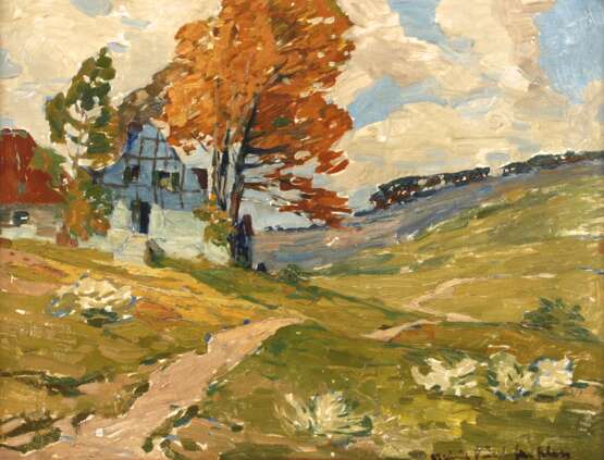 Impressionistische Landschaft mit Bauernhaus - photo 1
