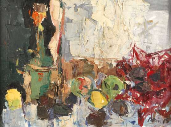 Arnold Fritz, Früchtestillleben mit Weinflasche - photo 1 Arnold Fritz, Früchtestillleben mit Weinflasche - photo 1