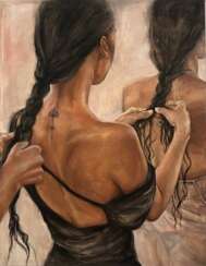  Мерьем Тайганская, картина обнаженной натуры, масло на холсте, 21 век 