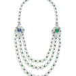 BULGARI SAPPHIRE, EMERALD, DIAMOND AND CULTURED PEARL &#39;FIOCCO REALE&#39; NECKLACE - Maintenant aux enchères