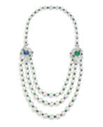 Обзор. BULGARI SAPPHIRE, EMERALD, DIAMOND AND CULTURED PEARL &#39;FIOCCO REALE&#39; NECKLACE
