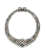 Обзор. IMPRESSIVE ANTIQUE COLOURED NATURAL PEARL AND DIAMOND NECKLACE