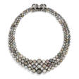 IMPRESSIVE ANTIQUE COLOURED NATURAL PEARL AND DIAMOND NECKLACE - Maintenant aux enchères