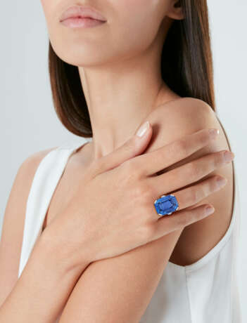 CARTIER ART DECO SAPPHIRE AND DIAMOND RING - Foto 5 CARTIER ART DECO SAPPHIRE AND DIAMOND RING - Foto 5