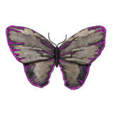 JAR PETRIFIED WOOD, COLOURED SAPPHIRE AND SPINEL `PAPILLON DE NUIT` BROOCH - photo 1