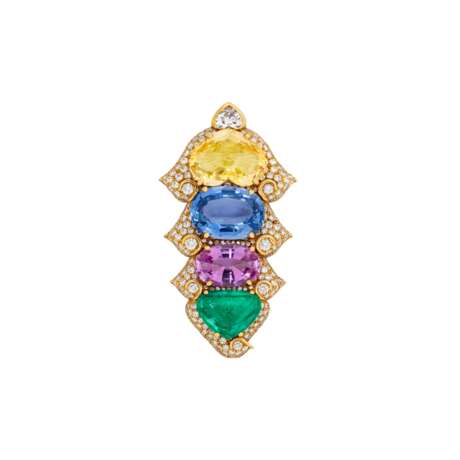 BULGARI MULTI-GEM CLIP-BROOCH - фото 1