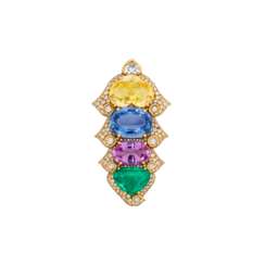 BULGARI MULTI-GEM CLIP-BROOCH