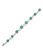 Браслеты. CARTIER MID-20TH CENTURY EMERALD AND DIAMOND BRACELET