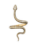 Браслеты. ANTIQUE ENAMEL AND DIAMOND SNAKE BANGLE