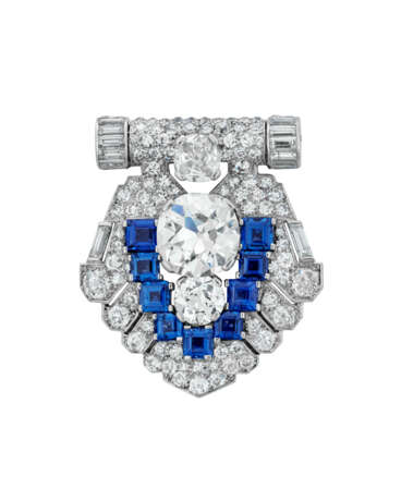 CARTIER ART DECO SAPPHIRE AND DIAMOND DRESS CLIP - photo 1 CARTIER ART DECO SAPPHIRE AND DIAMOND DRESS CLIP - photo 1