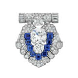 CARTIER ART DECO SAPPHIRE AND DIAMOND DRESS CLIP - photo 1