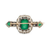 IMPORTANT LATE 19TH CENTURY EMERALD AND DIAMOND BROOCH - photo 3