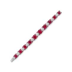 IMPORTANT CARTIER ART DECO RUBY AND DIAMOND BRACELET