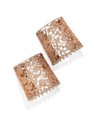 JAR PAIR OF COLOURED DIAMOND AND DIAMOND &#39;LACE&#39; CUFFS