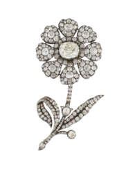 LATE 19TH CENTURY DIAMOND FLOWER BROOCH