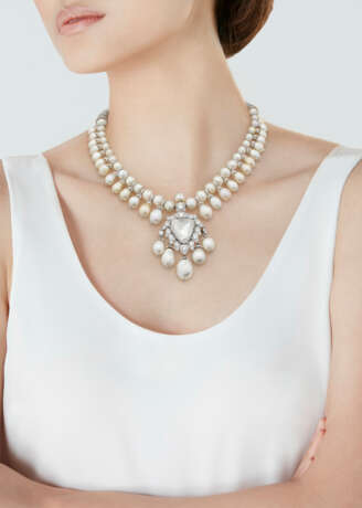 BHAGAT NATURAL PEARL AND DIAMOND NECKLACE - photo 2