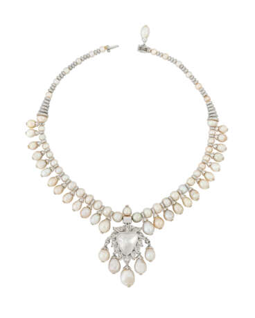 BHAGAT NATURAL PEARL AND DIAMOND NECKLACE - photo 3